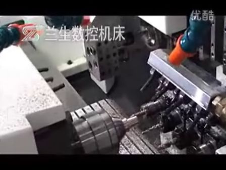 韩国SM205纵切走心式双主轴车削中心对轴类零件加工视频 (366播放)