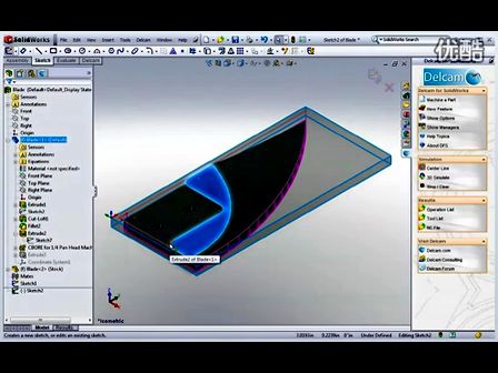 在SolidWorks中产生面铣削特征及交互改变特征 (371播放)