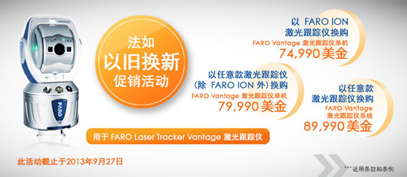 法如以旧换新促销活动 - FARO Laser Tracker Vantage激光跟踪仪