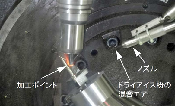 边喷干冰边切削难切削材料